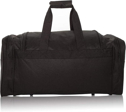 DALIX 21" Blank Sports Duffle Bag Gym Bag Travel Duffel Adjustable Strap in Black