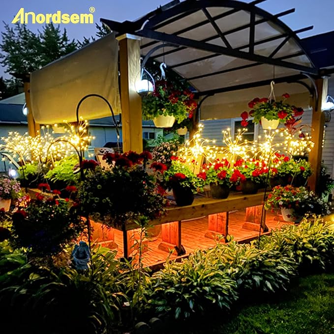 Anordsem Solar Lights Outdoor Waterproof: Garden Light Solar Powered