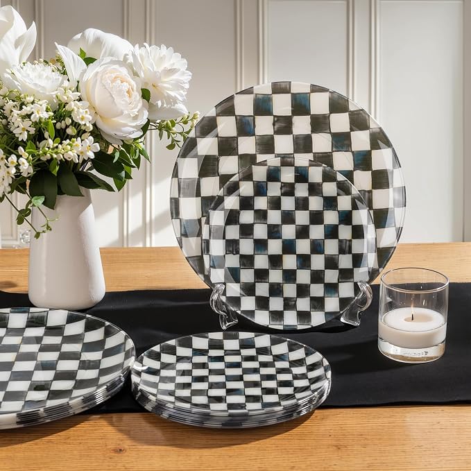 U-QE 20PCS Black Plastic Plates