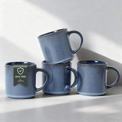 MONITO 16Oz Coffee Mugs Set of 4, Rustic Ceramic Coffee Cups Set