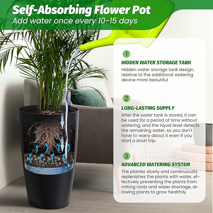 GarveeLife Set of 2 Tall Planters