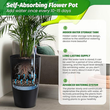 GarveeLife Set of 2 Tall Planters