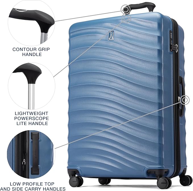 Travelpro Maxlite Air V2 Hardside Expandable Checked Luggage, 8 Spinner Wheels, Lightweight Hard Shell Suitcase, TSA lock, Ensign Blue, Checked Large 28-Inch