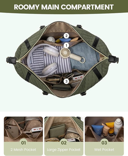LOVEVOOK 4-in-1 Travel Weekender - Duffle, Carry On, Overnight & Toiletry Bag with Wet Pocket