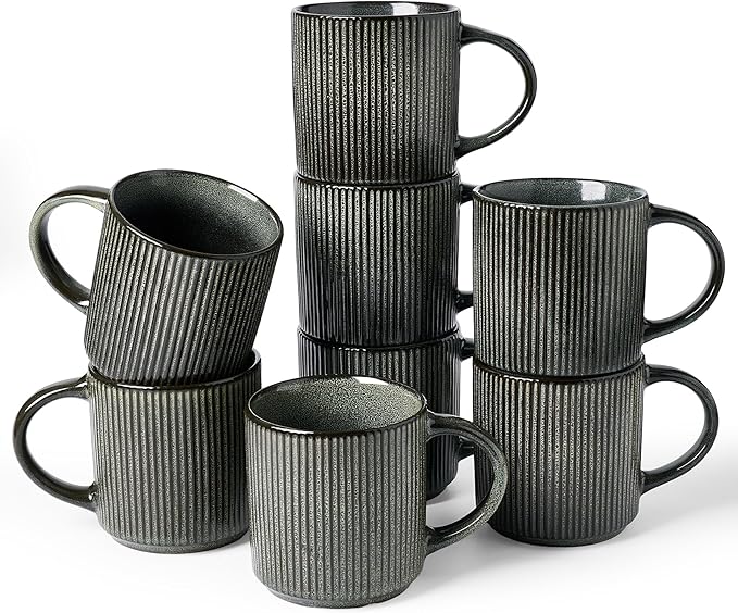 famiware Coffee Mug Set for 8, Star 12 oz Catering Mugs Cup Set