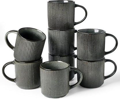 famiware Coffee Mug Set for 8, Star 12 oz Catering Mugs Cup Set