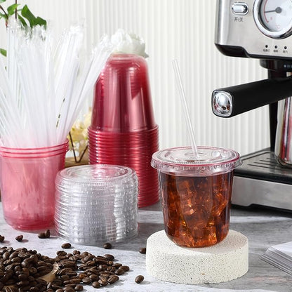 Ziliny 50 Sets 12 oz Pink Plastic Cups