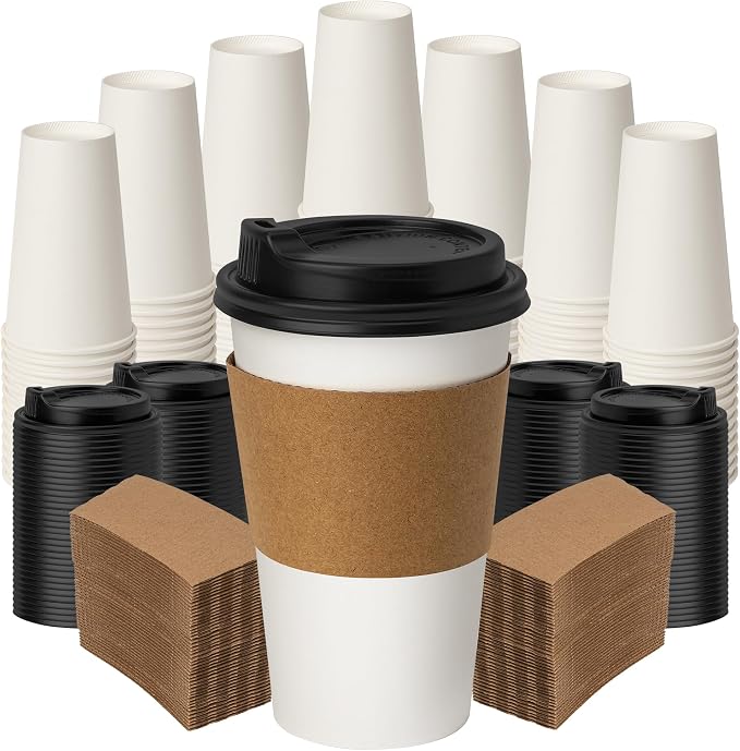 16 oz 500 Pack Disposable Coffee Cups