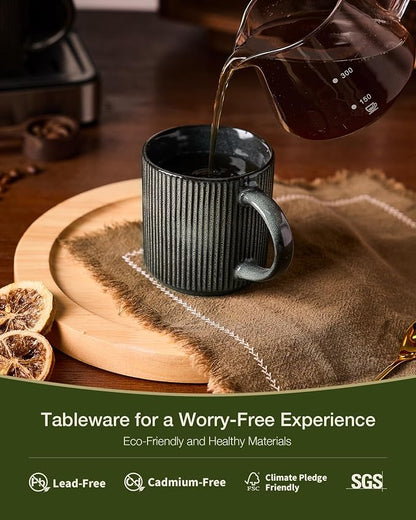 famiware Coffee Mug Set for 8, Star 12 oz Catering Mugs Cup Set