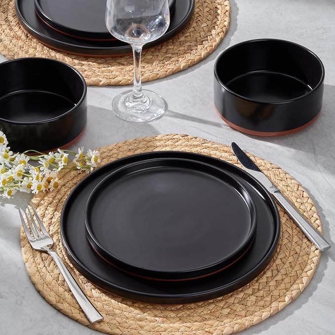 LIANYU 12 Pieces Porcelain Dinnerware Set, Dishes Set