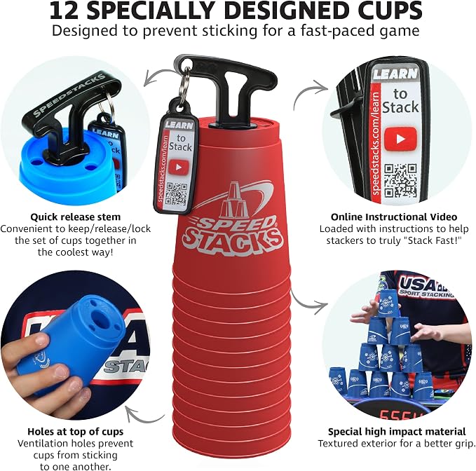 Speed Stacks | Official Sport Stacking Set, Low Friction | WSSA Approved
