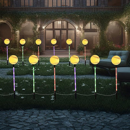 Solar Lights Outdoor, Baseball Theme LED Stake Light