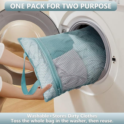8 Set Packing Cubes for Travel, Gifts for Women Mom,Anti-Tearing Suitcase Organizer for Luggage with Shoe & Hanging Toiletry Bag,OlarHike Vacation Essentials & Accessories for Cruise Ship, Blue Gray