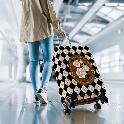 Travel Luggage Cover Suitcase Protector Fits 18-32 Inch Wheel Covers PatternedTravel Related Items Flower Luggage Protector Elastic L