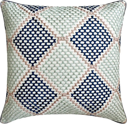 The HomeCentric King/Queen/Twin Blue Decorative Bed Runner Twin 53"x18" Bed Runner with Two Pillow Cover, Embroidered Bed Scarf on Embroidered Fabric - Pointillism