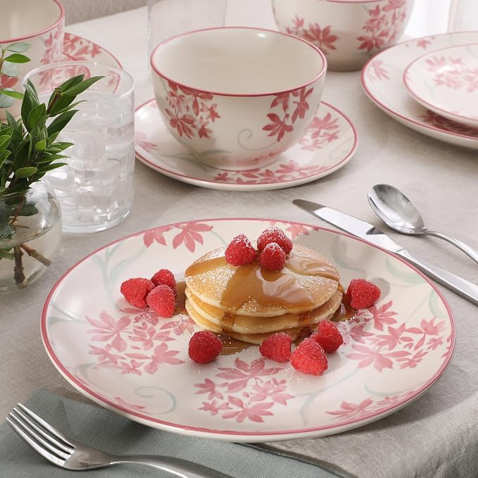 Gibson Home Admiral Hall 12-Piece Matte Stoneware Dinnerware Set – Dinner Plates