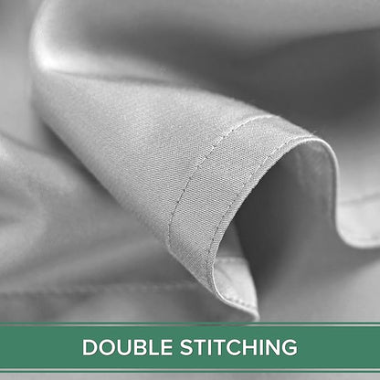 Pure Bamboo Twin Sheets, Genuine 100% Organic Viscose Derived from Bamboo Bed Sheet Set, Luxuriously Soft & Cooling, Double Stitching, 2 Year Quality Promise (Twin, Silver Pearl)