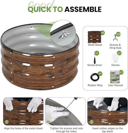 G GOOD GAIN Round Raised Garden Bed