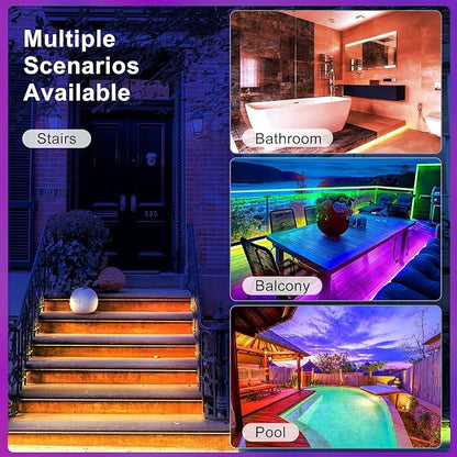 DAYBETTER Waterproof LED Light Strips 66ft, Outdoor LED Strip Lights Color