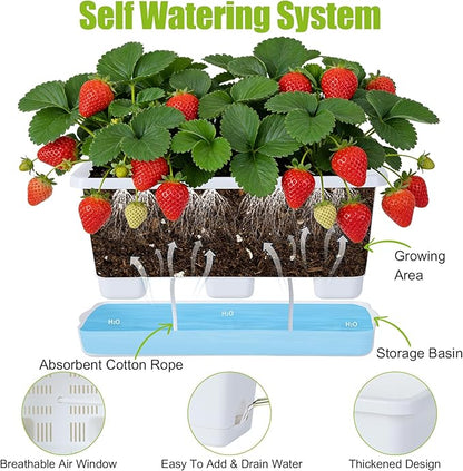 Window Box Planter 6 Packs, 13.8 Inches Rectangle Flower Pots