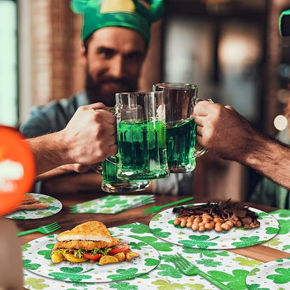 96 Pieces St. Patrick's Day Shamrock Tableware Party Supplies