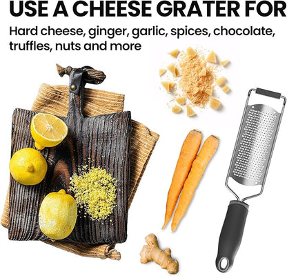 Cheese Grater, Lemon Zester, Fine Cheese Grater with Handle, Width 2.5 inch