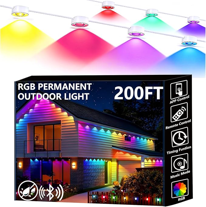 Permanent Outdoor Lights, 200ft Smart Eave Lights