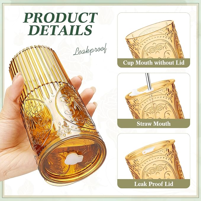 16 Set 20oz Vintage Plastic Tumbler