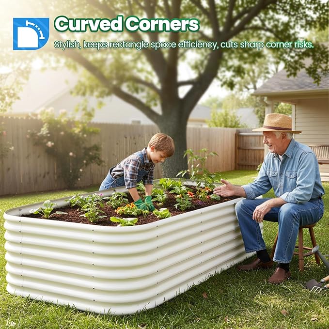 Quictent Galvanized Tall Raised Garden Bed Kit,