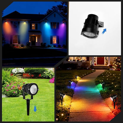 RGBW Multicolor Spotlight Outdoor: 16 Color Changing Landscape Lighting