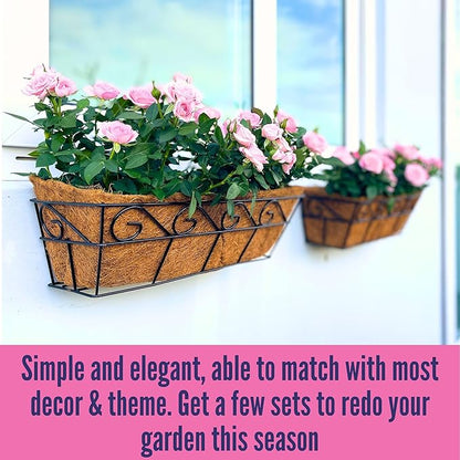 LaLaGreen Wall Planters for Outdoor Plants Window Flower Boxes Basket Attach to