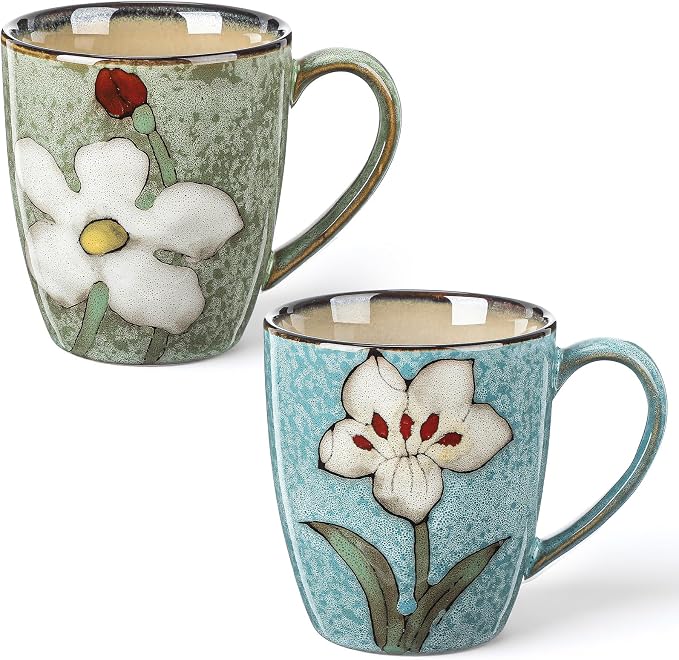 Maxdot 12oz Ceramic Coffee Mugs, Glazing Process Coffee Cup
