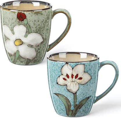 Maxdot 12oz Ceramic Coffee Mugs, Glazing Process Coffee Cup