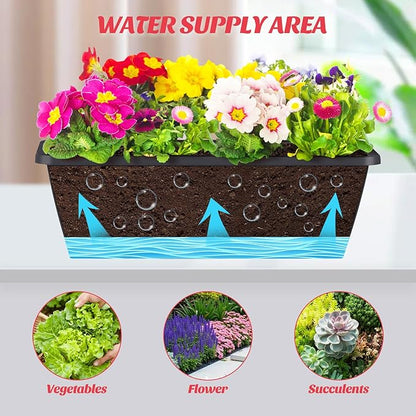 CADUKE Railing Planter Boxes 6 PCS, Planter Boxes