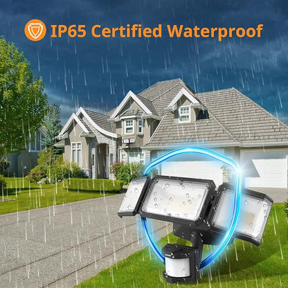 LEPOWER Battery Powered LED Flood Light Outdoor, 1500LM Motion Sensor Security