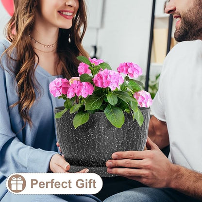 12 Inch Wide Water Ripples Flower Pots