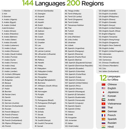 3-in-1 AI Translator Recorder, Language Translator Device, NO FEE for Translate & Transcribe, 140+ Language Translator, Online/Offline/Video/Photo Translation for Meeting Lecture Travel (Version 1)