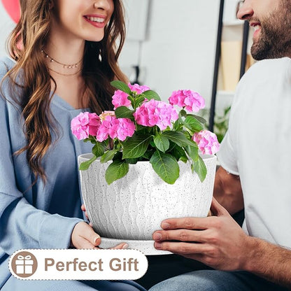 12 Inch Wide Water Ripples Flower Pots