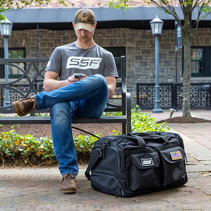 Serious Steel Fitness Heavy Duty 1000D Nylon Duffel Gym Bag (Black - Big Bud)