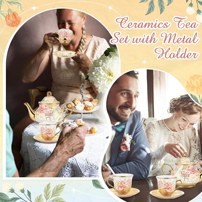 Zhehao 20 Pcs Porcelain Tea Set