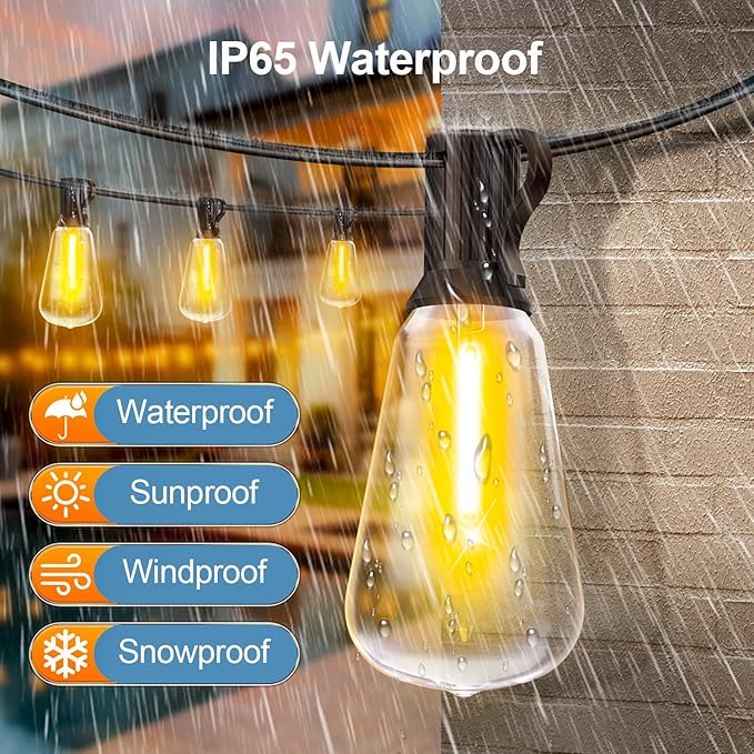 Outdoor String Led Patio Lights - 200Ft 60M Outside Waterproof Light ST38