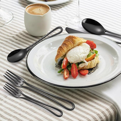 Black Silverware Hollow Flatware Set