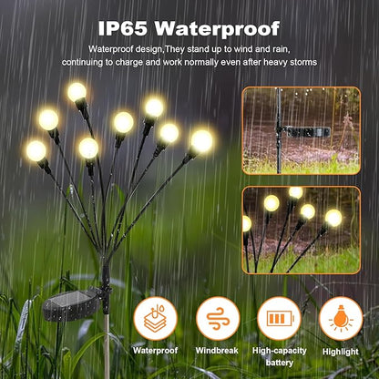 ALSO GO Solar Lights Outdoor, 2 Pack 16 LEDs Firefly Lights, Waterproof Solar