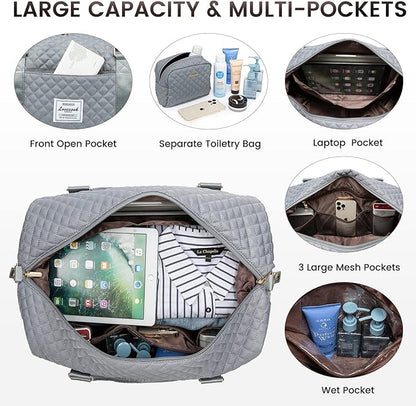 LOVEVOOK Travel Duffle Bag,Weekender Bags for Women with Shoe Compartment，Carry on Overnight Bag with Toiletry Bag,Gym Duffel Bag with Wet Pocket, Hospital Bags for Labor and Delivery