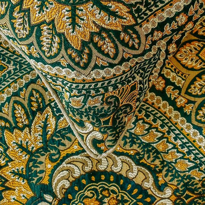 The HomeCentric King/Queen/Twin Green Designer King 90"x18" Bed Runner Without Pillow Cover, Damask, Tassels & Tapestry Bed Scarf on Jacquard Fabric - Damask Tapestry