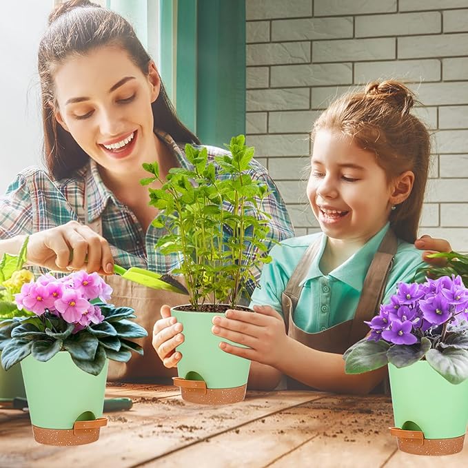5in Self Watering Pots for Indoor Plants
