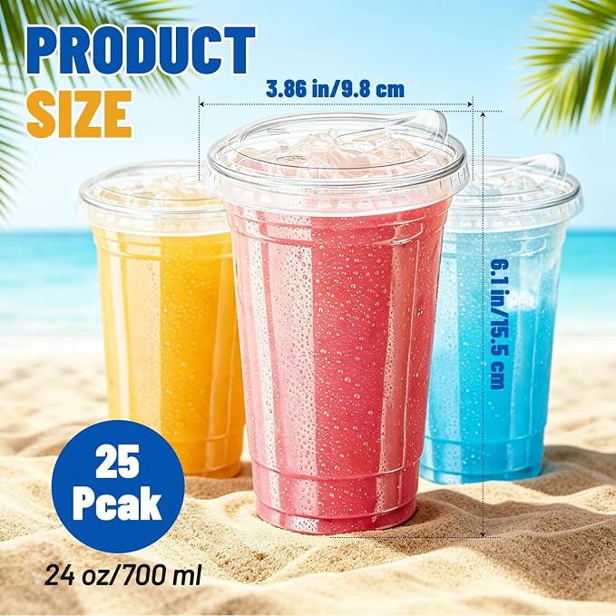 Qinsihwn 24 oz Clear Plastic Cups
