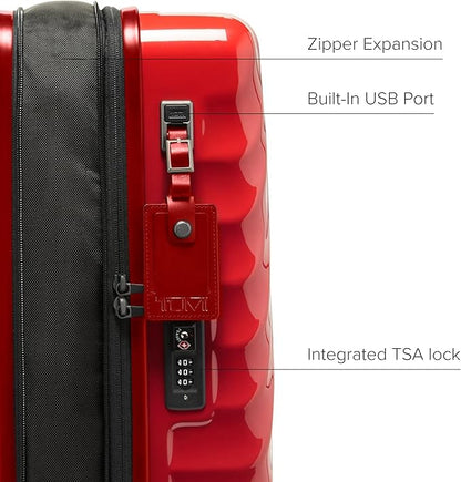 TUMI - 19 Degree International Expandable 4 Wheeled Carry-On - Hard Shell Suitcase - 21.8" X 14.0" X 9.0" - Red