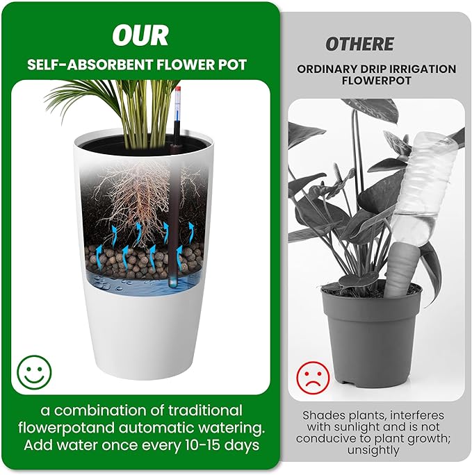 GarveeLife Set of 2 Tall Planters