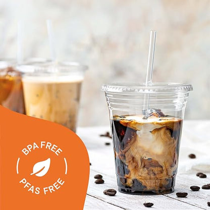 Stack Man Clear Plastic Cups - 12 oz - 100 Pack | Disposable Cups